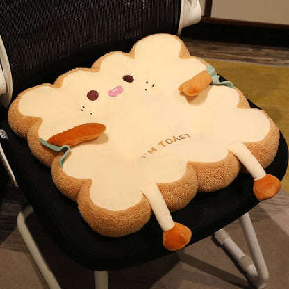 coussin peluche toast carré sourire "i'm toast"